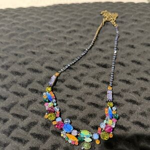 Sorrelli Multicolor Crystal Bib Necklace with Gold Accents
